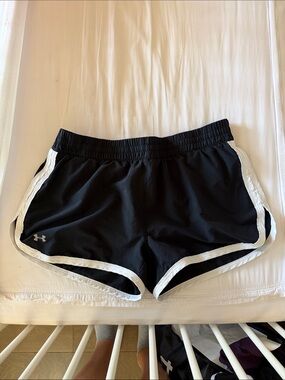 Under Armour Black Athletic Women's Shorts with White Trim